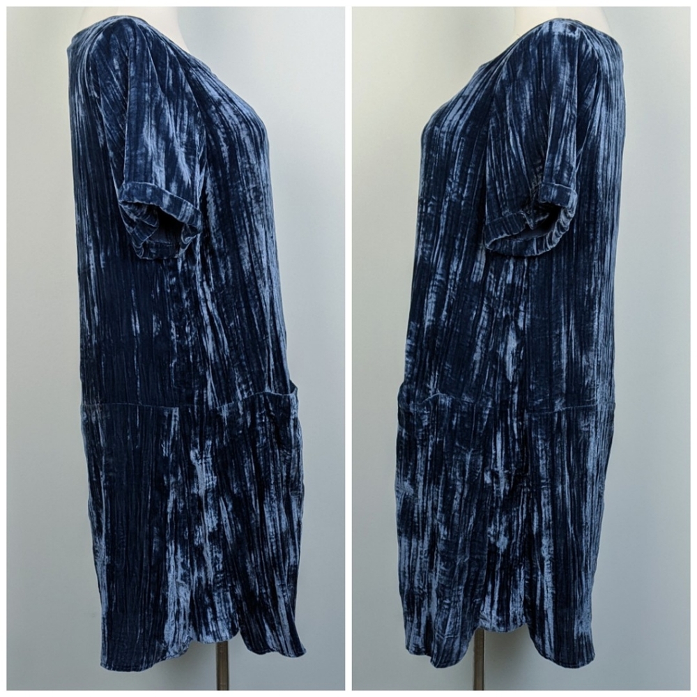 Floreat Anthro Crushed Velvet Shift Dress Medium - Picture 4 of 8